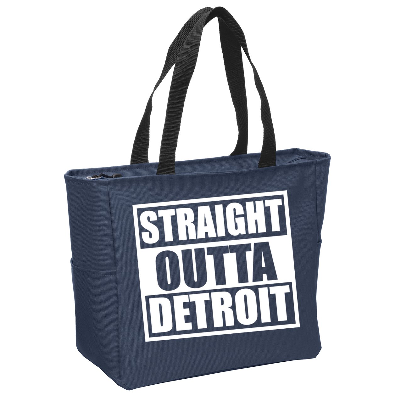 Striaght Outta Detroit Michigan Zip Tote Bag