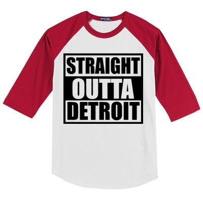 Striaght Outta Detroit Michigan Kids Colorblock Raglan Jersey