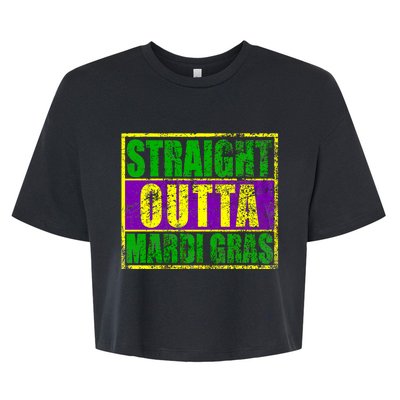 Striaght Outta Mardi Gras New Orleans Party Bella+Canvas Jersey Crop Tee