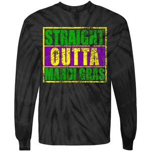 Striaght Outta Mardi Gras New Orleans Party Tie-Dye Long Sleeve Shirt