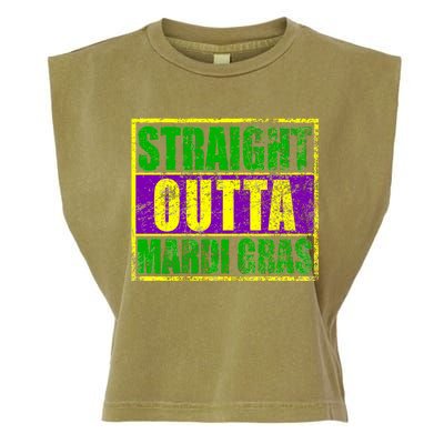 Striaght Outta Mardi Gras New Orleans Party Garment-Dyed Women's Muscle Tee