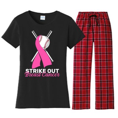 Strike Out Breast Cancer Women's Flannel Pajama Set