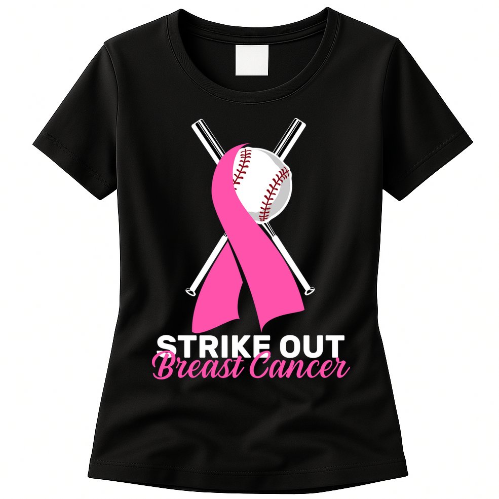 Strike Out Breast Cancer Womens T-Shirt