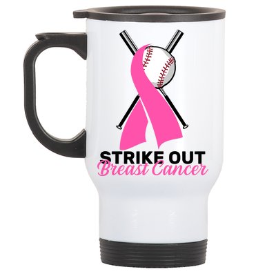 Strike Out Breast Cancer Stainless Steel Travel Mug