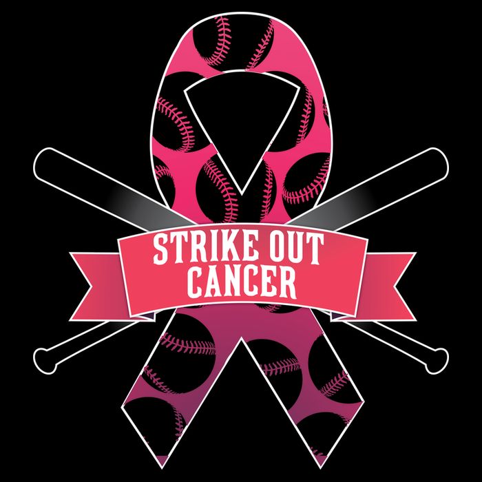 Strike Out Cancer Drawstring Bag