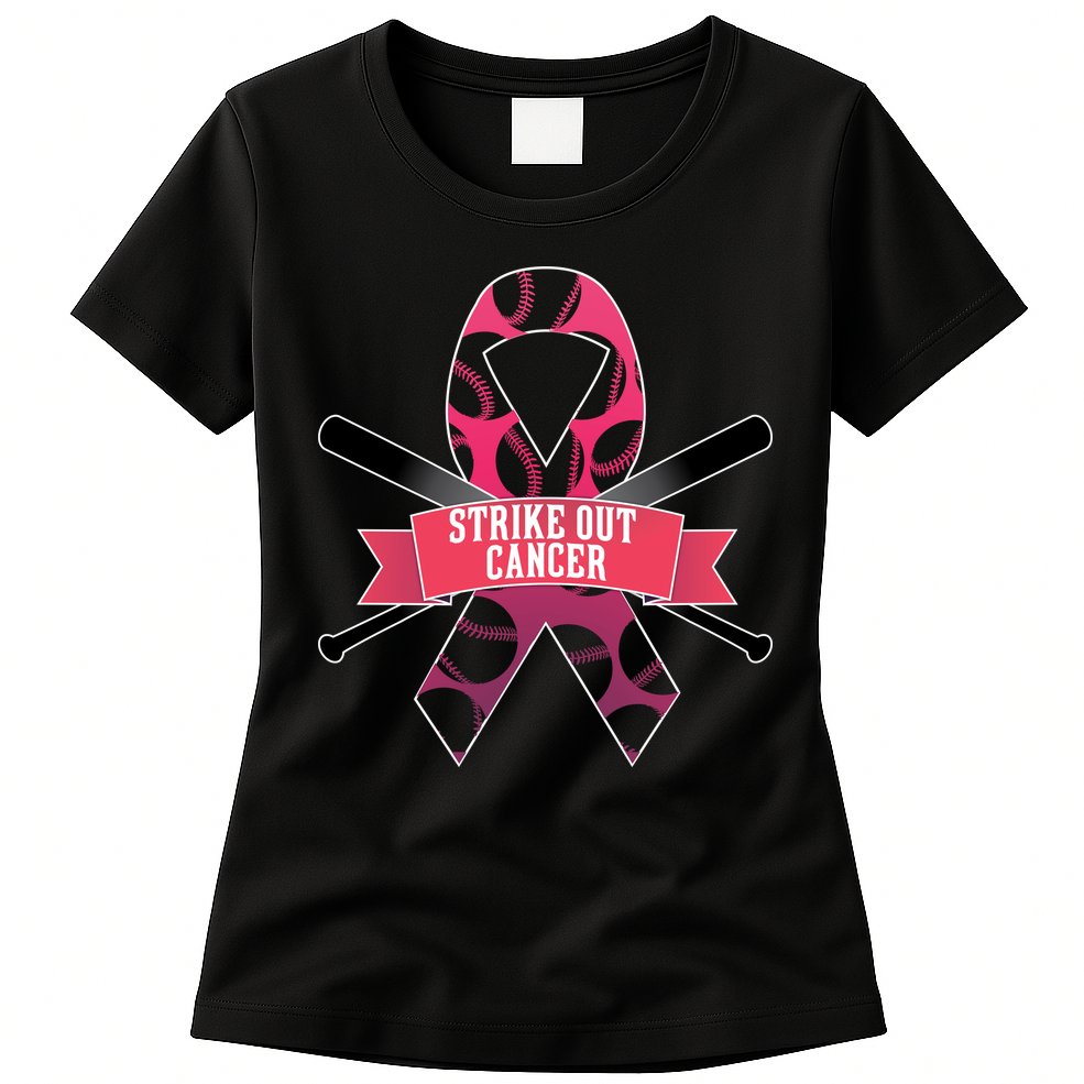 Strike Out Cancer Womens T-Shirt