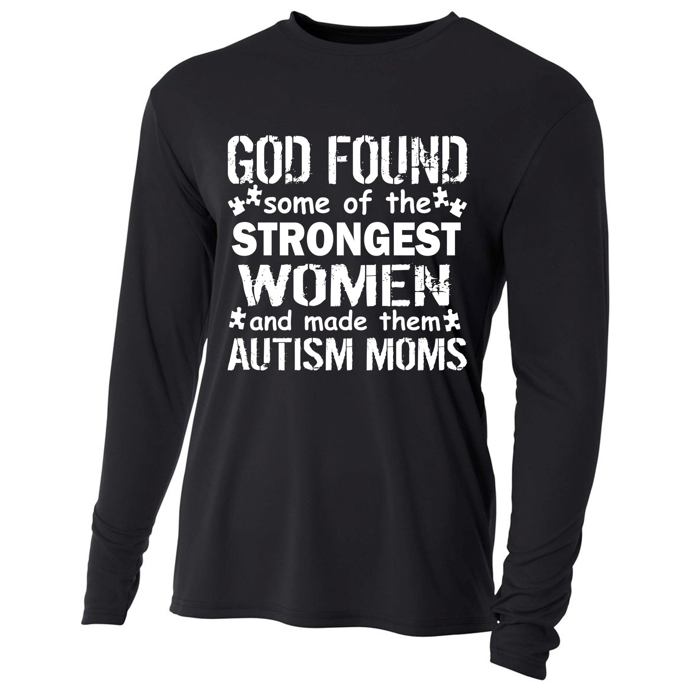 Strong Autism Mom Quote Cooling Performance Long Sleeve Crew