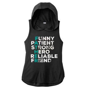 Strong Father Meaning Ladies PosiCharge Tri-Blend Wicking Draft Hoodie Tank