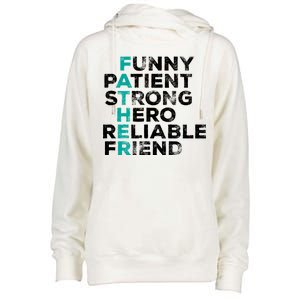 Strong Father Meaning Womens Funnel Neck Pullover Hood