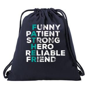 Strong Father Meaning Drawstring Bag