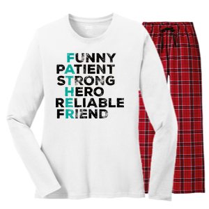 Strong Father Meaning Women's Long Sleeve Flannel Pajama Set 