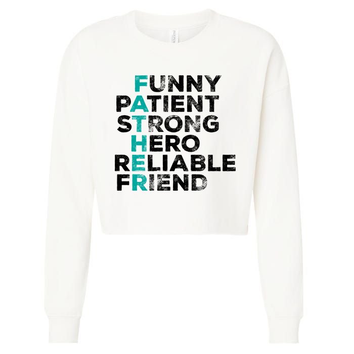 Strong Father Meaning Cropped Pullover Crew