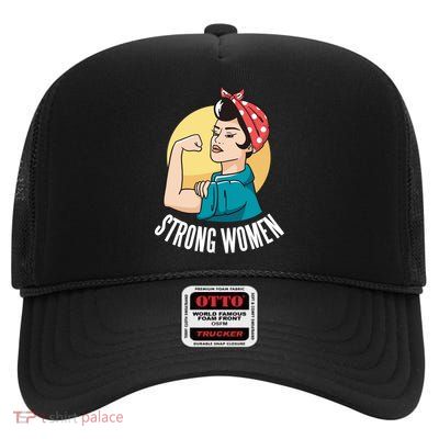 Strong Female High Crown Mesh Back Trucker Hat