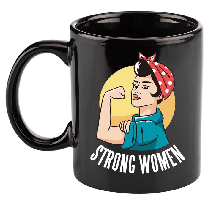 Strong Female 11oz C Handle Ceramic Mug