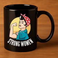 Strong Female 11oz C Handle Ceramic Mug