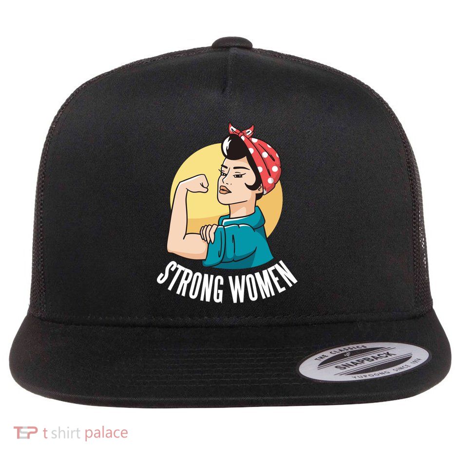 Strong Female Flat Bill Trucker Hat