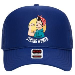 Strong Female High Crown Mesh Back Trucker Hat