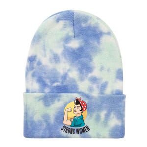 Strong Female Tie Dye 12in Knit Beanie