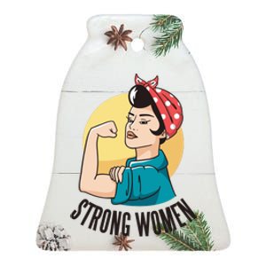 Strong Female Ceramic Bell Ornament