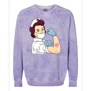 Strong Female Nurse Colorblast Crewneck Sweatshirt