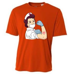 Strong Female Nurse Cooling Performance Crew T-Shirt