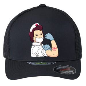 Strong Female Nurse Flexfit Unipanel Trucker Cap