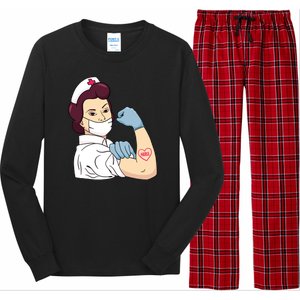 Strong Female Nurse Long Sleeve Pajama Set