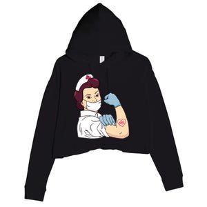 Strong Female Nurse Crop Fleece Hoodie