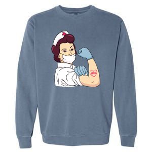 Strong Female Nurse Garment-Dyed Sweatshirt