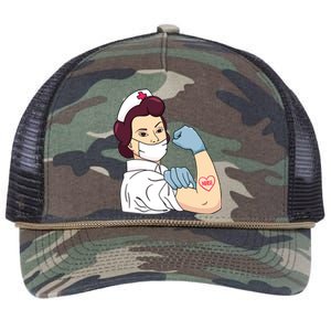 Strong Female Nurse Retro Rope Trucker Hat Cap