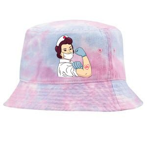 Strong Female Nurse Tie-Dyed Bucket Hat