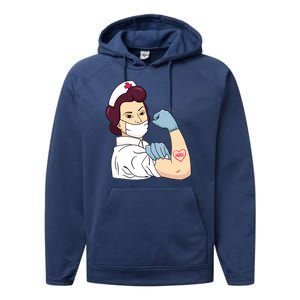 Strong Female Nurse Performance Fleece Hoodie