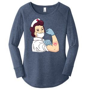 Strong Female Nurse Women's Perfect Tri Tunic Long Sleeve Shirt