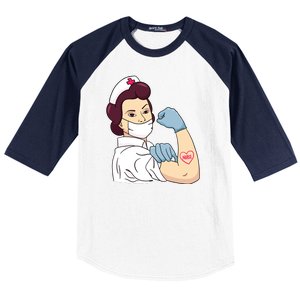 Strong Female Nurse Baseball Sleeve Shirt