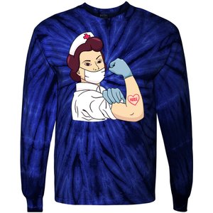 Strong Female Nurse Tie-Dye Long Sleeve Shirt