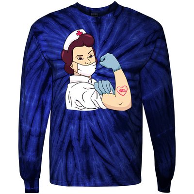 Strong Female Nurse Tie-Dye Long Sleeve Shirt