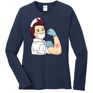 Strong Female Nurse Ladies Long Sleeve Shirt