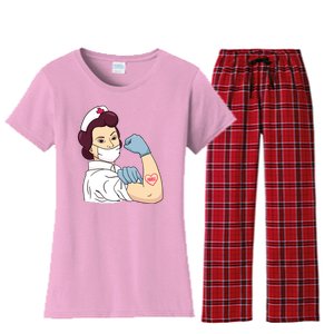 Strong Female Nurse Women's Flannel Pajama Set