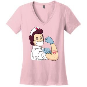 Strong Female Nurse Women's V-Neck T-Shirt