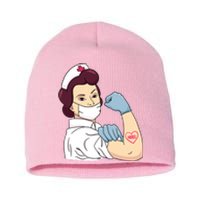 Strong Female Nurse Short Acrylic Beanie