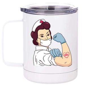 Strong Female Nurse 12 oz Stainless Steel Tumbler Cup