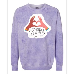 Strong Women Heart Colorblast Crewneck Sweatshirt