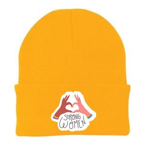 Strong Women Heart Knit Cap Winter Beanie