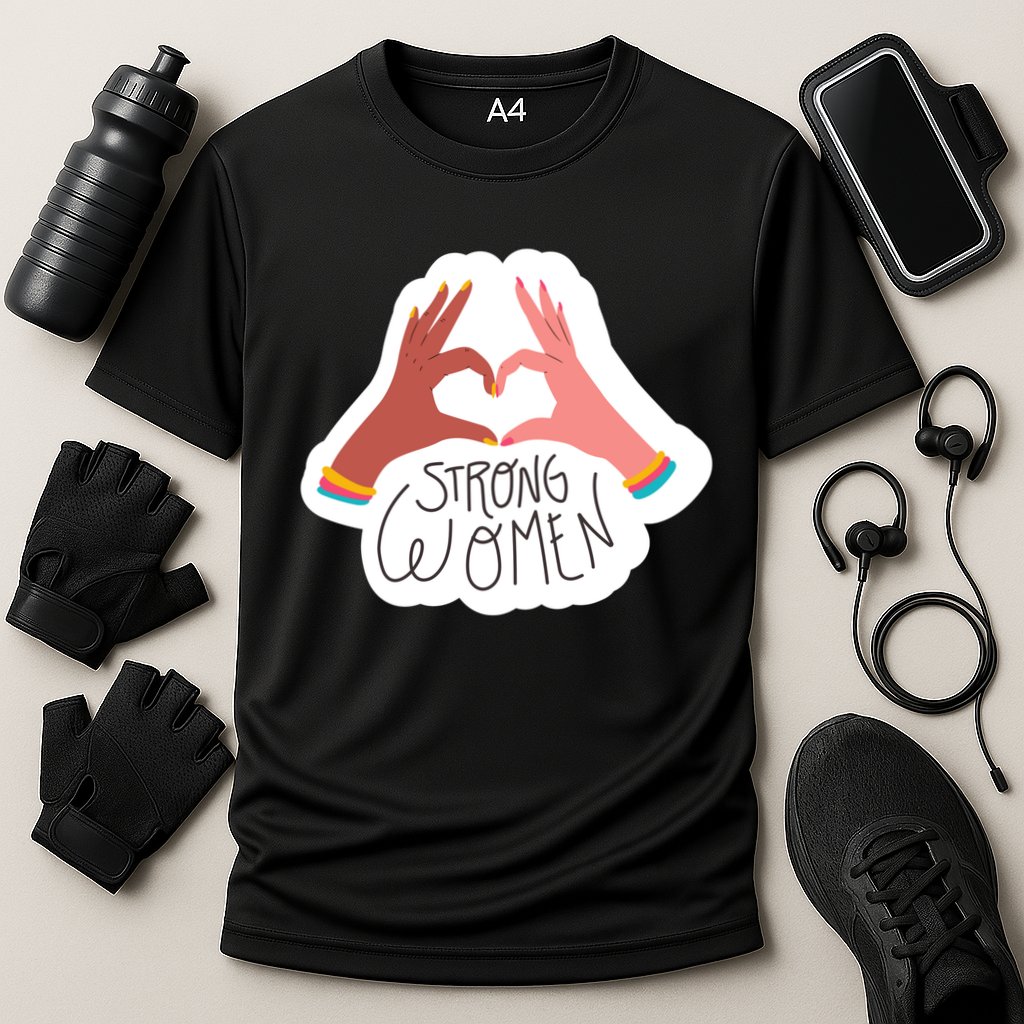 Strong Women Heart Cooling Performance Crew T-Shirt