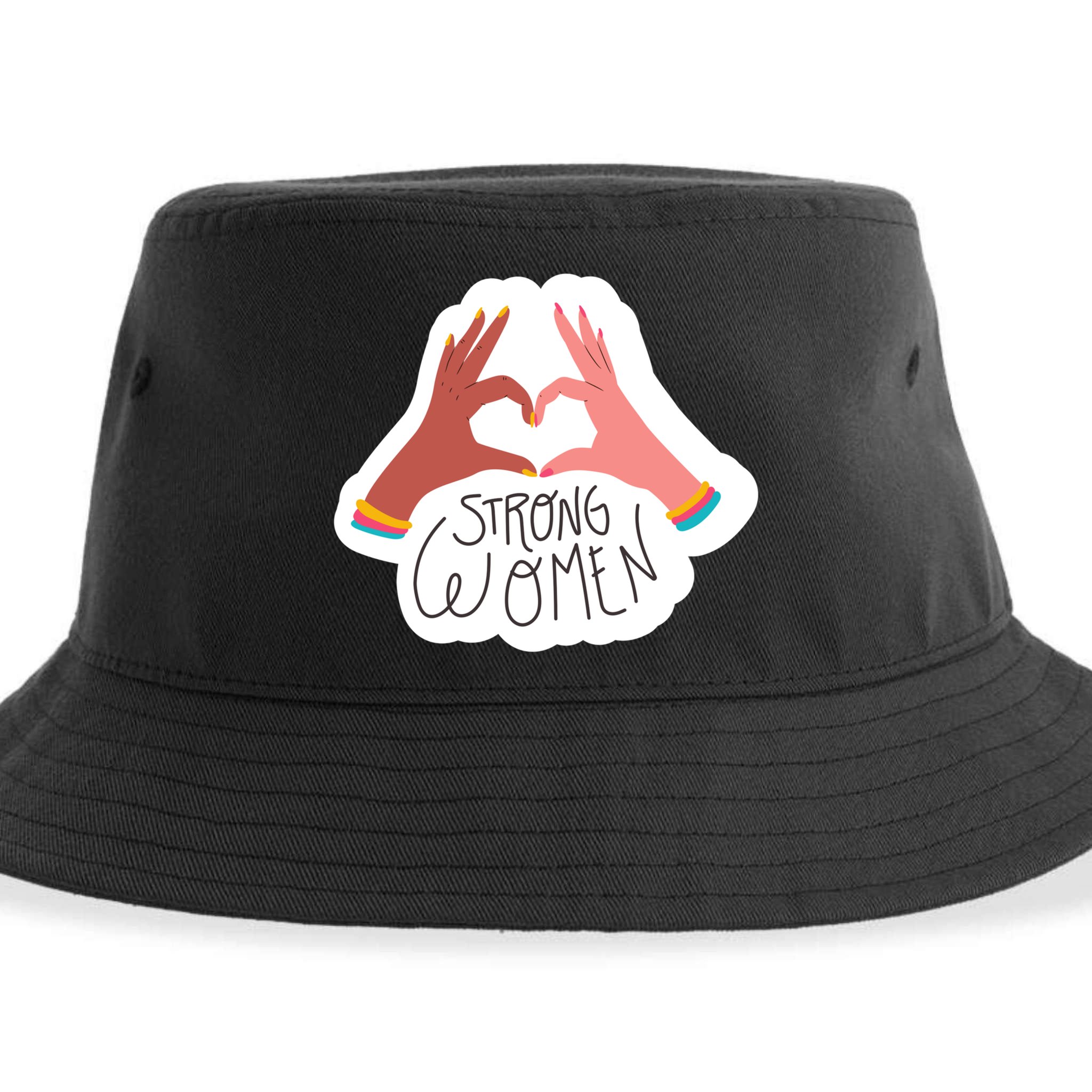 Strong Women Heart Sustainable Bucket Hat