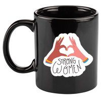 Strong Women Heart 11oz C Handle Ceramic Mug