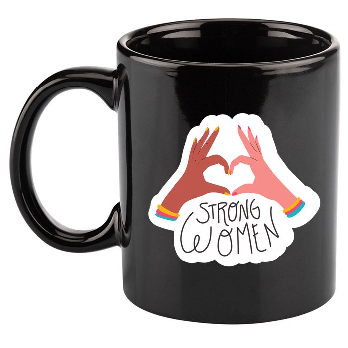Strong Women Heart 11oz C Handle Ceramic Mug