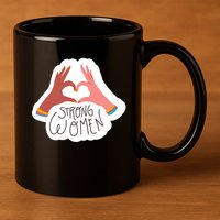 Strong Women Heart 11oz C Handle Ceramic Mug