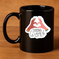 Strong Women Heart 11oz C Handle Ceramic Mug