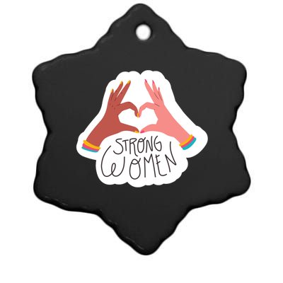 Strong Women Heart Ceramic Star Ornament